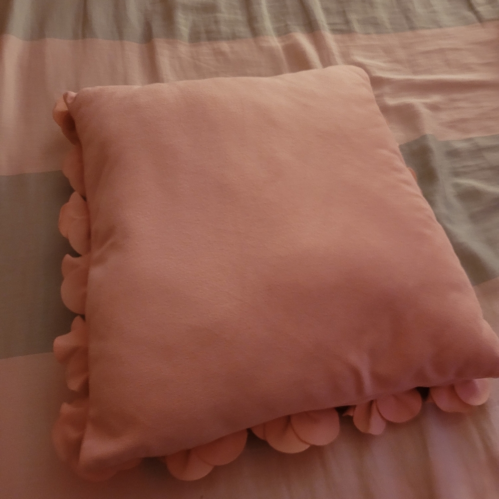 Pink flower pillow